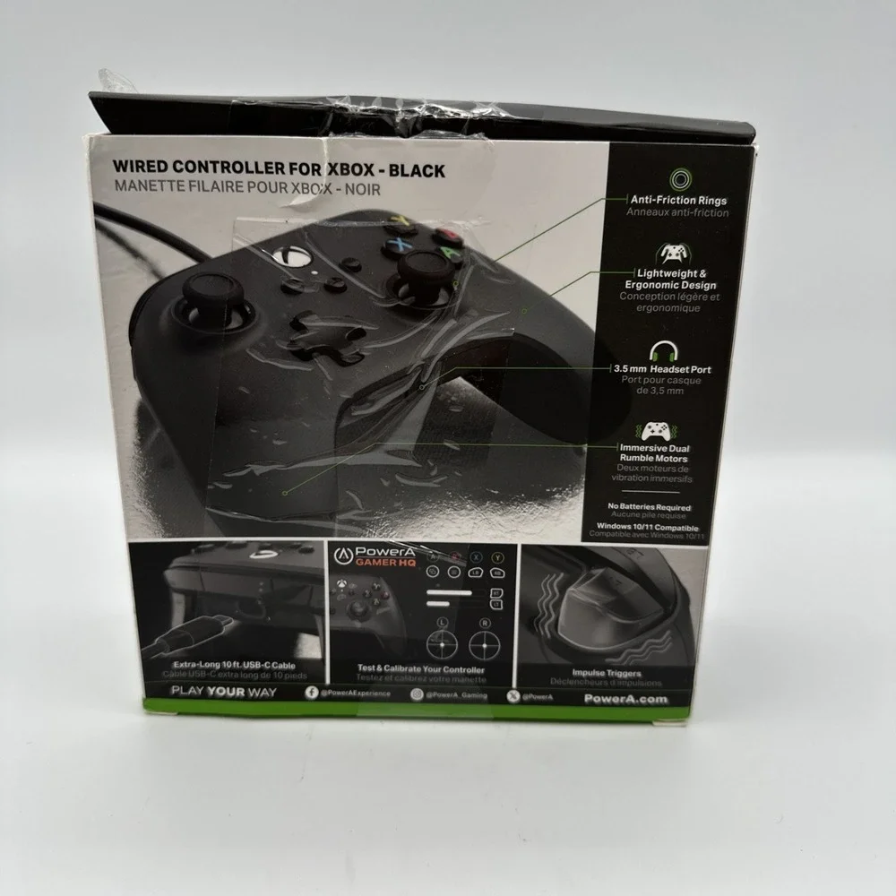 PowerA Xbox Wired Controller Black‎ XBGPOPWI New Box Damage